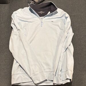 Vineyard Vines Sky Blue Pullover with Navy Accents